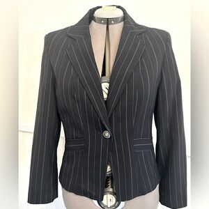 Larry Levine Black Pinstripe Blazer